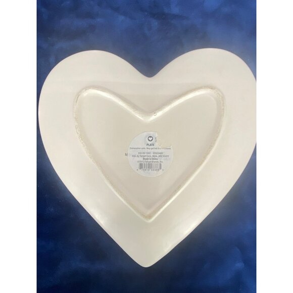 White Ceramic‎ Heart Shaped Plate With Red Side Heart - Picture 5 of 7